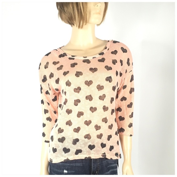 Almost Famous Sweaters - Almost Famous Heart Sweater Lace Back Panel Almost Famous Sweaters - Almost Famous Heart Sweater Lace Back Panel